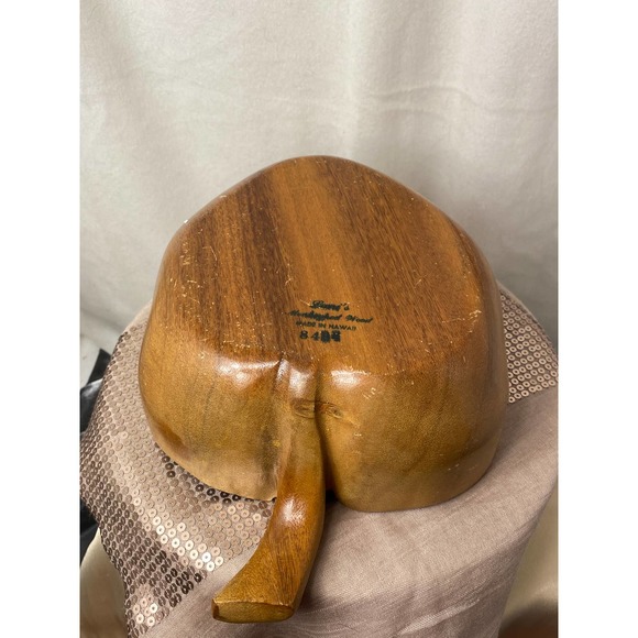 Vintage Set of Two (2) Hawaiian Large Monkeypod Wood Serving Snack Bowls - Picture 11 of 15